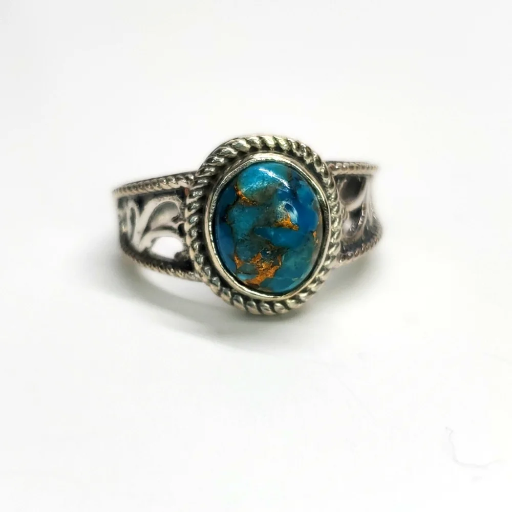 Artisan Crafted Mojave Blue Turquoise Sterling Silver 925 Ring Size 8 NWT